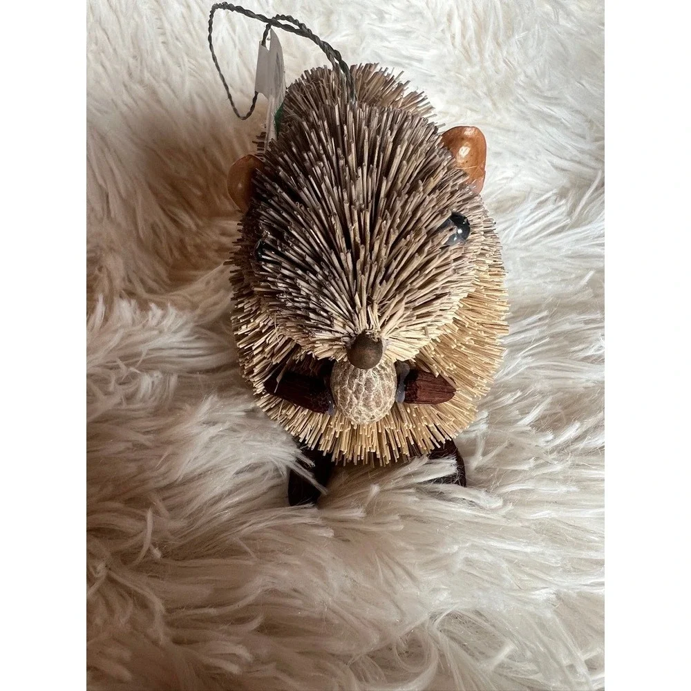 Kurt Adler Buri Fiber Woodland Ornaments Christmas Raccoon Chipmunk Rustic